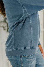 Hazel Blues® |  Daily Ease Mineral Wash Pullover in Dusty Blue