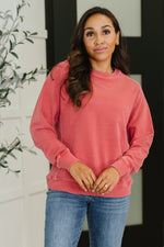 Hazel Blues® |  Daily Ease Mineral Wash Pullover in Ruby