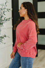 Hazel Blues® |  Daily Ease Mineral Wash Pullover in Ruby