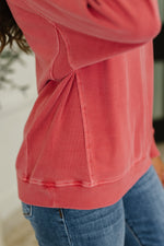 Hazel Blues® |  Daily Ease Mineral Wash Pullover in Ruby