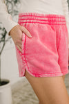 Daily Routine  Mineral Wash Shorts in Fuchsia