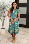 Hazel Blues® |  Daisy Me Rollin' Flutter Sleeve Dress