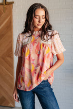 Hazel Blues® |  Day Dreamer Mixed Floral Top in Mauve