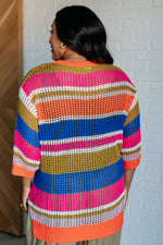 Hazel Blues® |  Deep Thoughts Striped Loose Knit Top