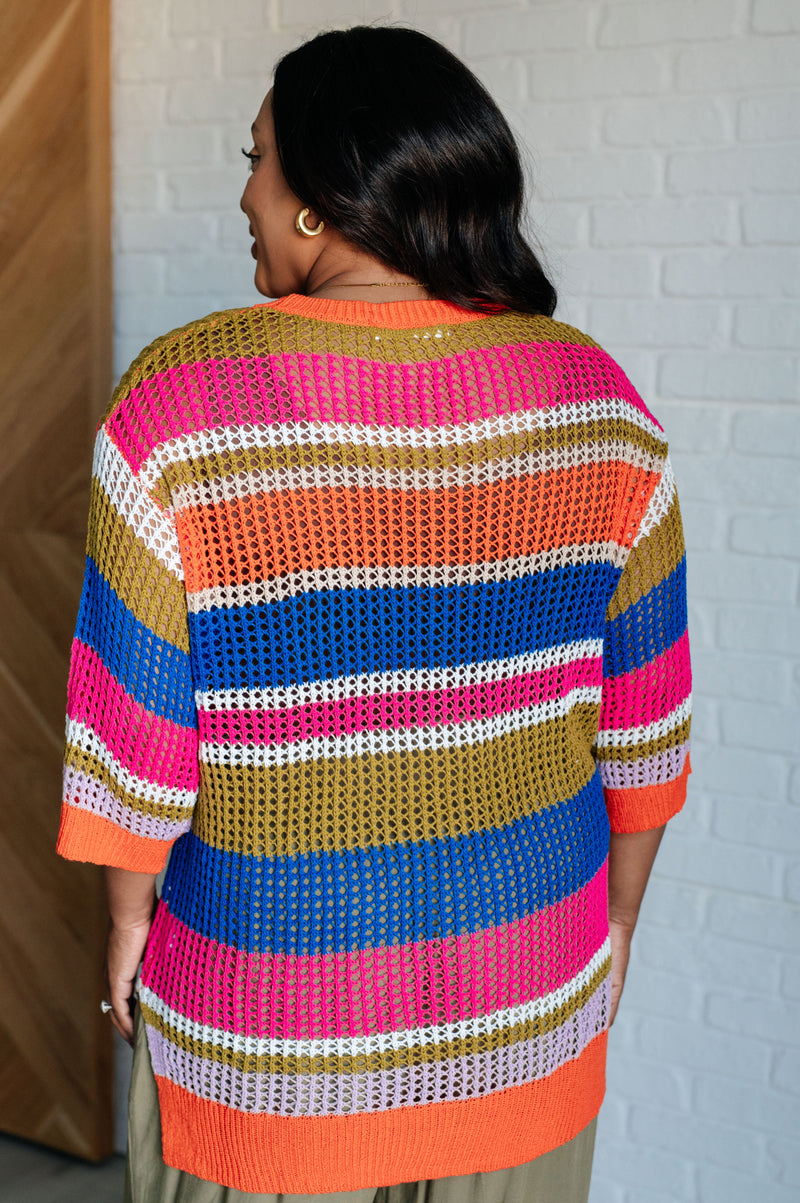 Hazel Blues® |  Deep Thoughts Striped Loose Knit Top