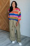 Hazel Blues® |  Deep Thoughts Striped Loose Knit Top
