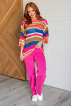Hazel Blues® |  Deep Thoughts Striped Loose Knit Top