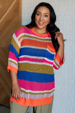 Hazel Blues® |  Deep Thoughts Striped Loose Knit Top