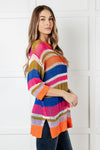 Hazel Blues® |  Deep Thoughts Striped Loose Knit Top