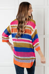Hazel Blues® |  Deep Thoughts Striped Loose Knit Top