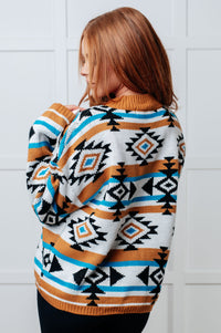 Hazel Blues® |  Desert Vibes Geometric Striped Sweater