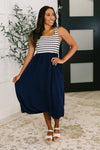 Hazel Blues® |  Dockside Darling Midi Dress in Navy