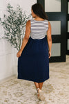 Hazel Blues® |  Dockside Darling Midi Dress in Navy