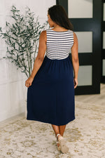 Hazel Blues® |  Dockside Darling Midi Dress in Navy