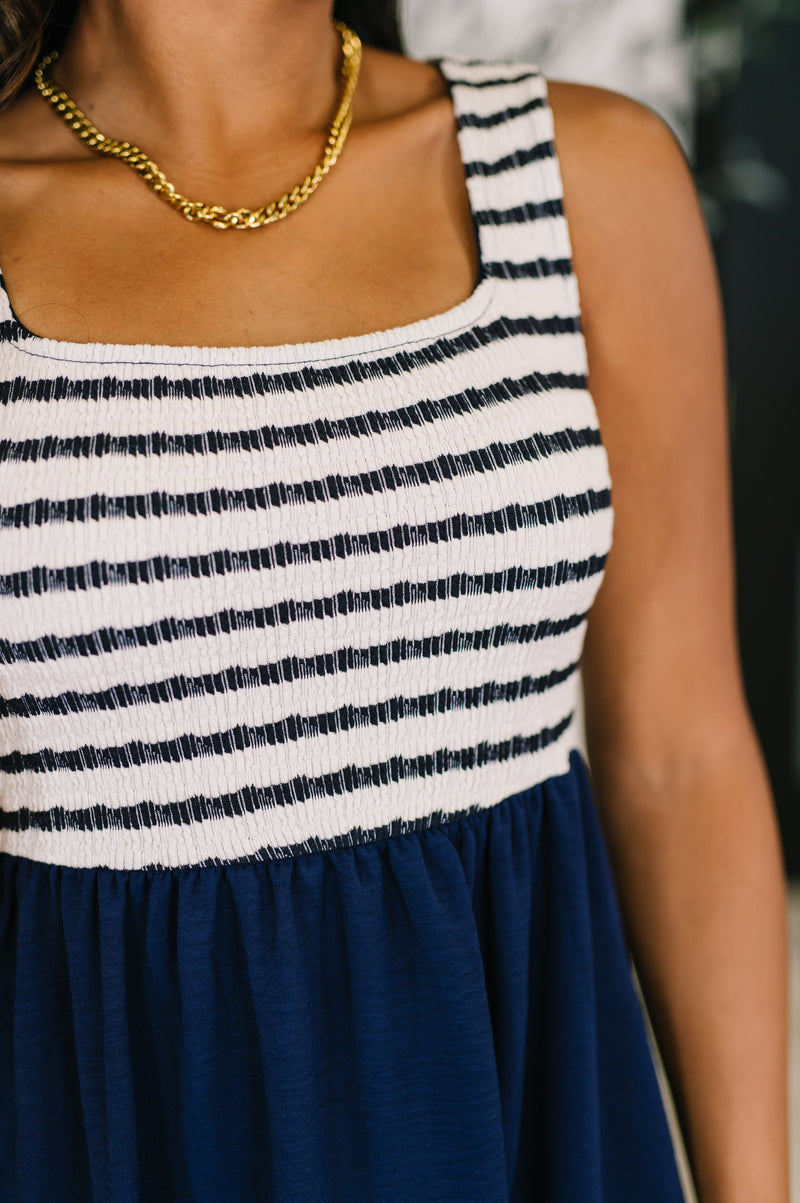 Hazel Blues® |  Dockside Darling Midi Dress in Navy