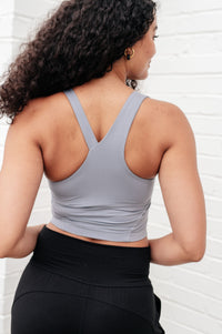 Hazel Blues® |  Doing it For Me Asymmetrical Tank in Rhino Grey