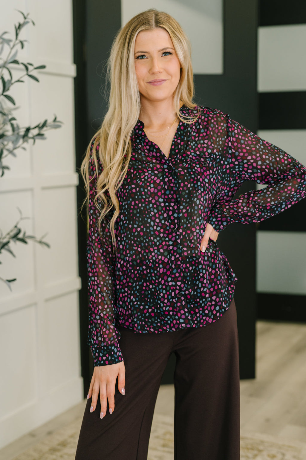 Hazel Blues® |  Doing the Most Polka Dot Blouse