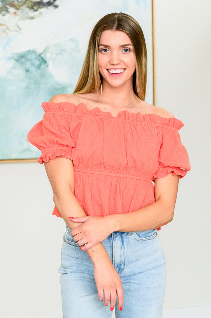 Hazel Blues® |  Don't Be Shy Off the Shoulder Blouse