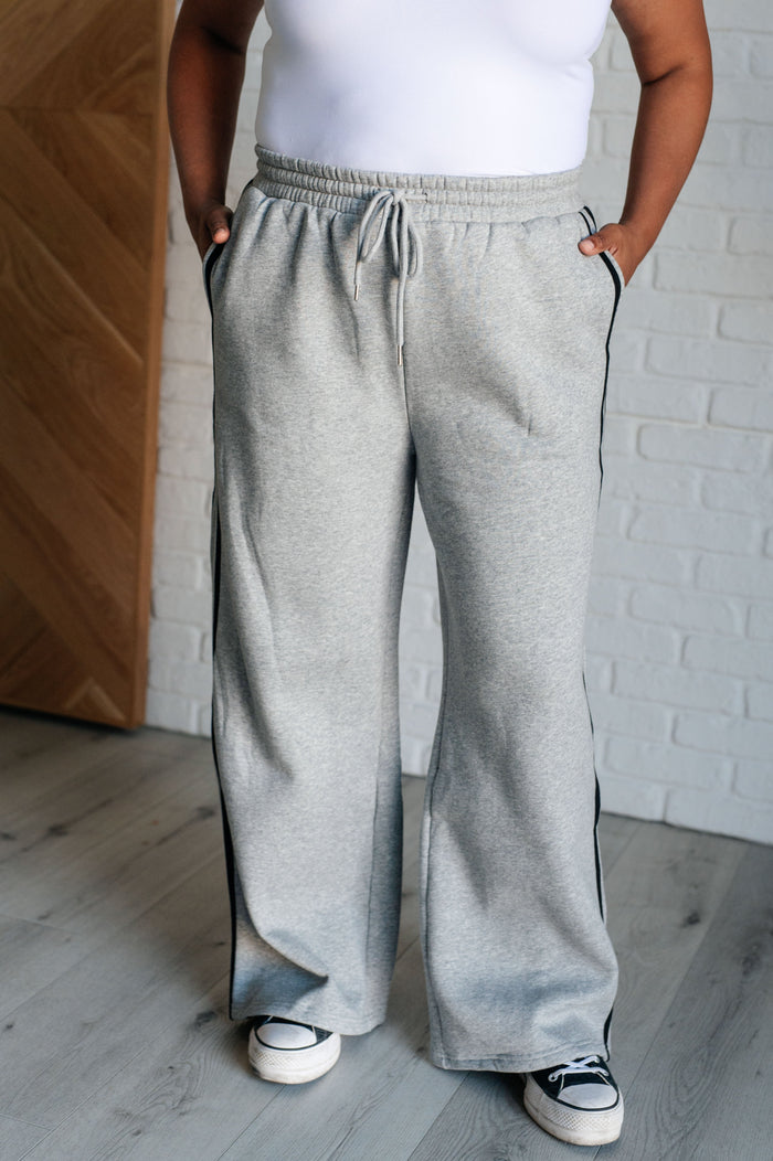 Hazel Blues® |  Don't Get Stuck Stripe Detail Sweatpants