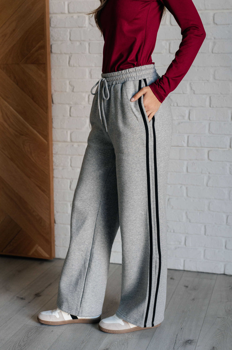 Hazel Blues® |  Don't Get Stuck Stripe Detail Sweatpants