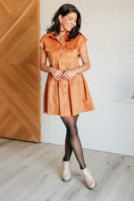 Hazel Blues® |  Don't Hang Up Faux Suede Shirt Dress