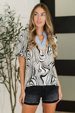 Hazel Blues® |  Don't Want to Wait Zebra Print Top