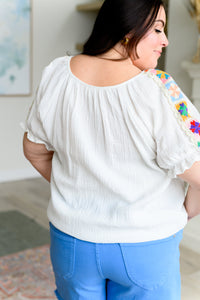 Hazel Blues® |  Don't You, Forget About Me Crinkle Knit Blouse