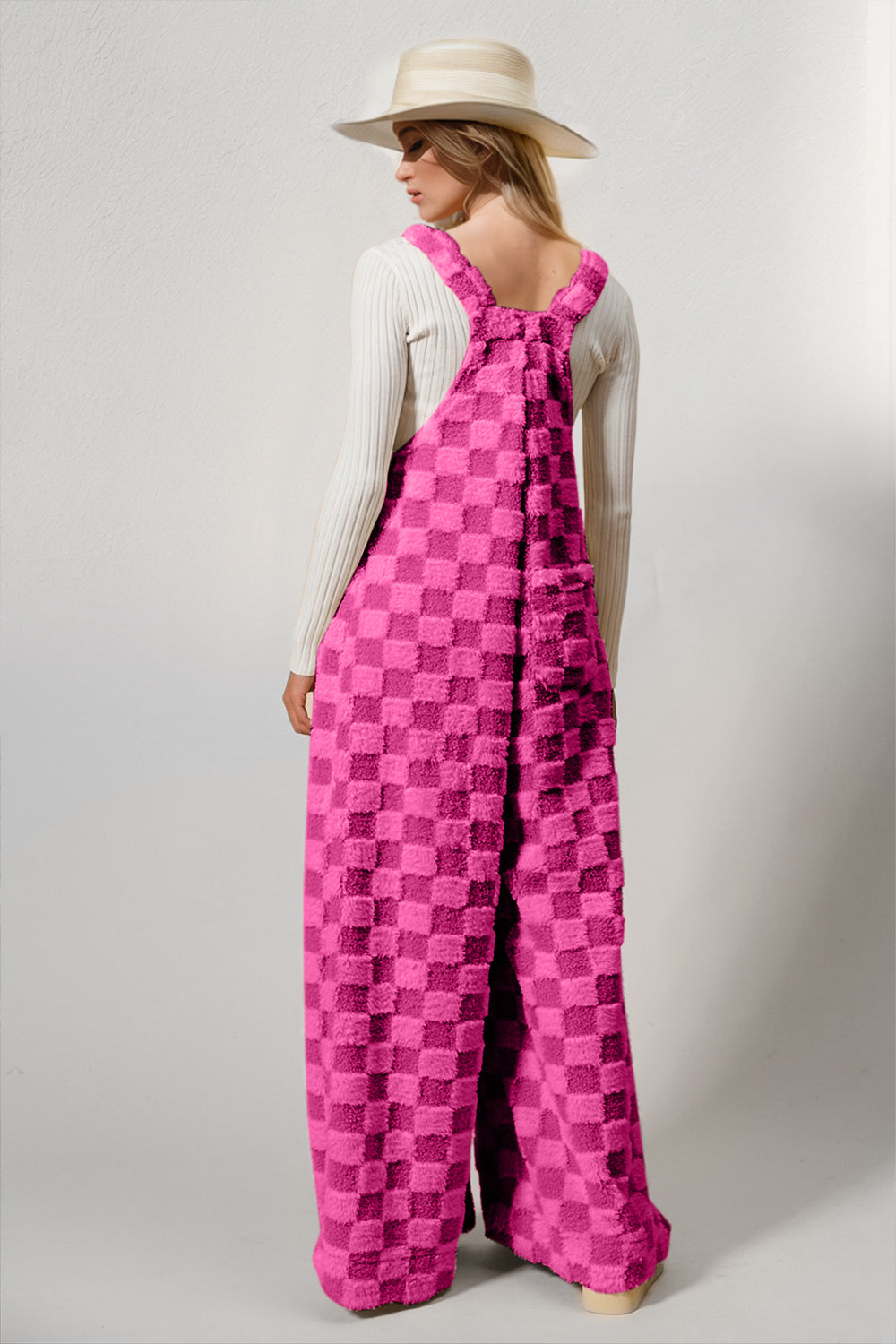 Hazel Blues® |  PRE-ORDER: Checkered Wide Leg Overalls with Pockets