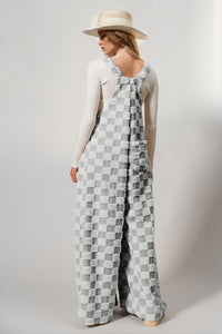 Hazel Blues® |  PRE-ORDER: Checkered Wide Leg Overalls with Pockets