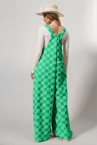 Hazel Blues® |  PRE-ORDER: Checkered Wide Leg Overalls with Pockets