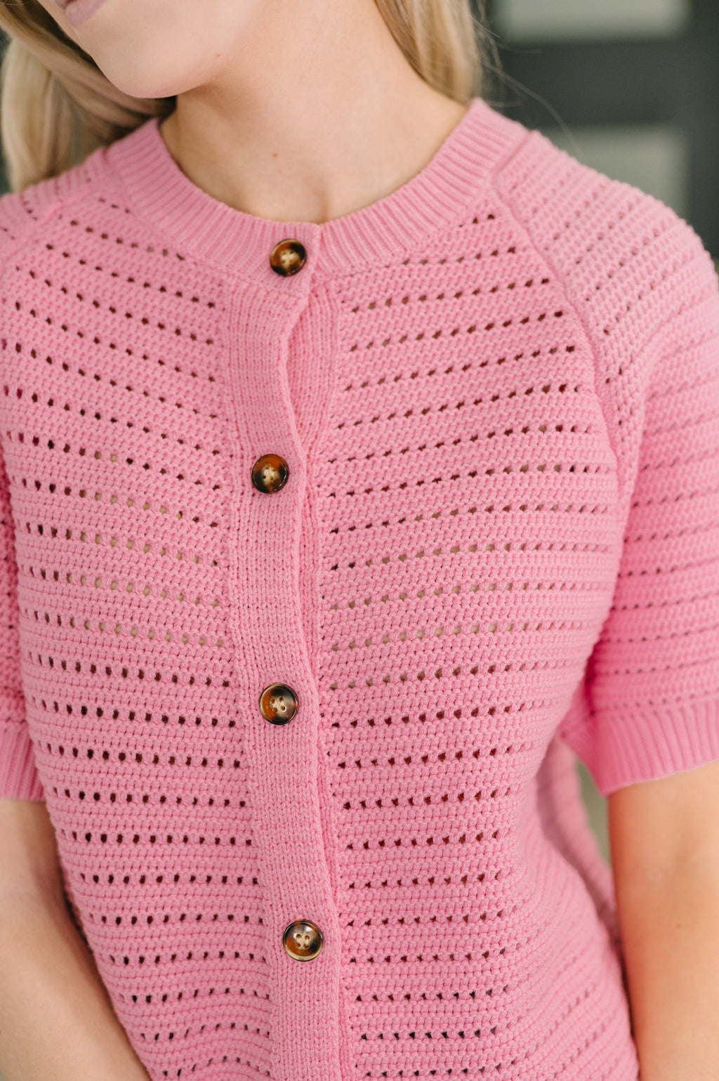 Hazel Blues® |  Dreaming All Day Sweater Knit Button Down