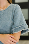 Hazel Blues® |  Dressed & Obsessed Chambray T-Shirt Dress in Indigo