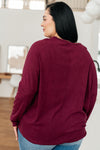 Hazel Blues® |  Drive Downtown Dolman Sleeve Top in Wine