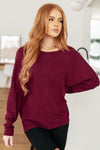 Hazel Blues® |  Drive Downtown Dolman Sleeve Top in Wine