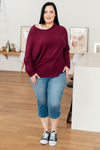 Hazel Blues® |  Drive Downtown Dolman Sleeve Top in Wine