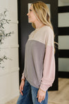 Hazel Blues® |  Dual Tones Cable Ribbed Knit Sweater