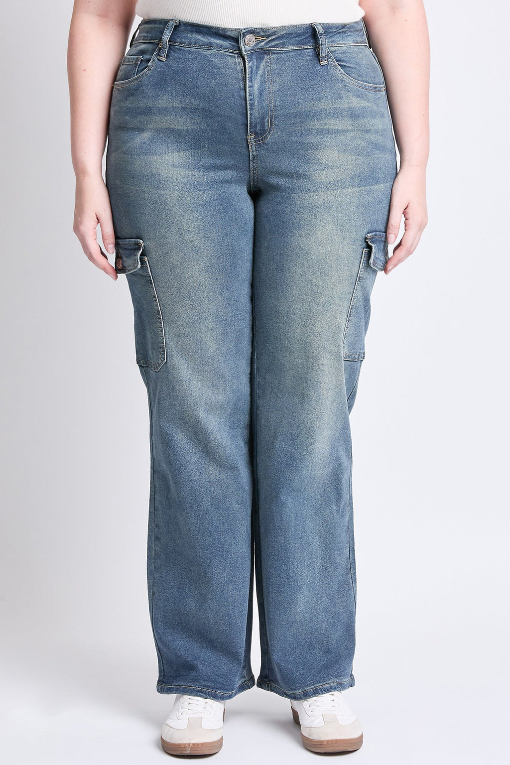 Plus High Rise Wide Leg Skater Cargo Jeans