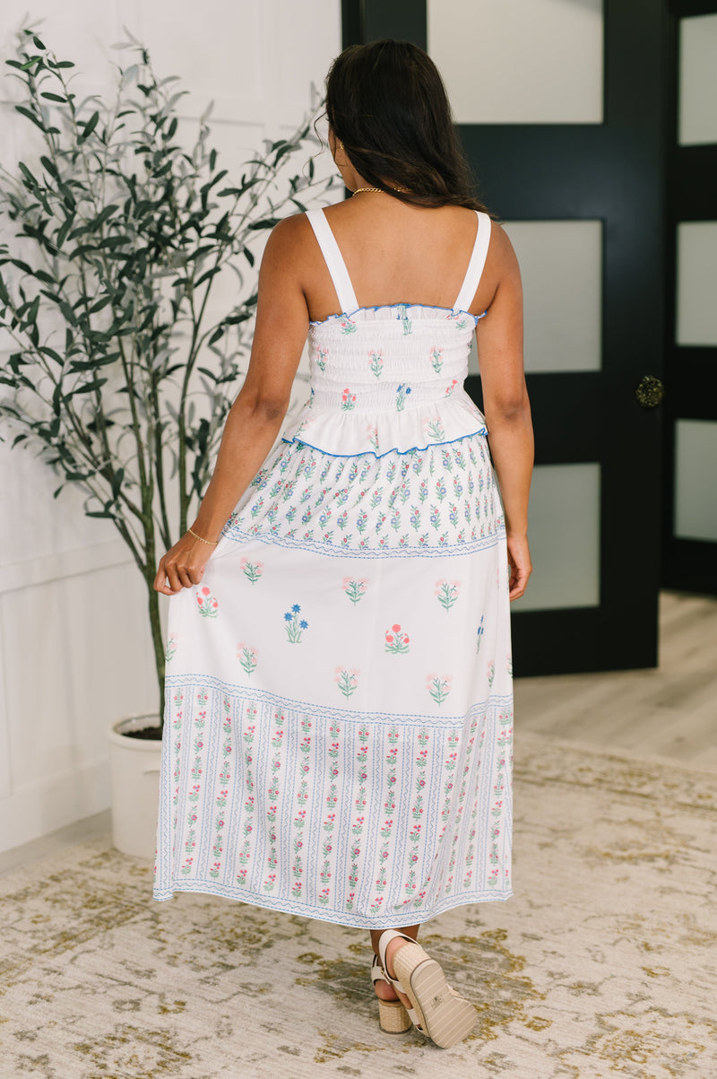 mixed print midi dress Mixed Print Midi Dress