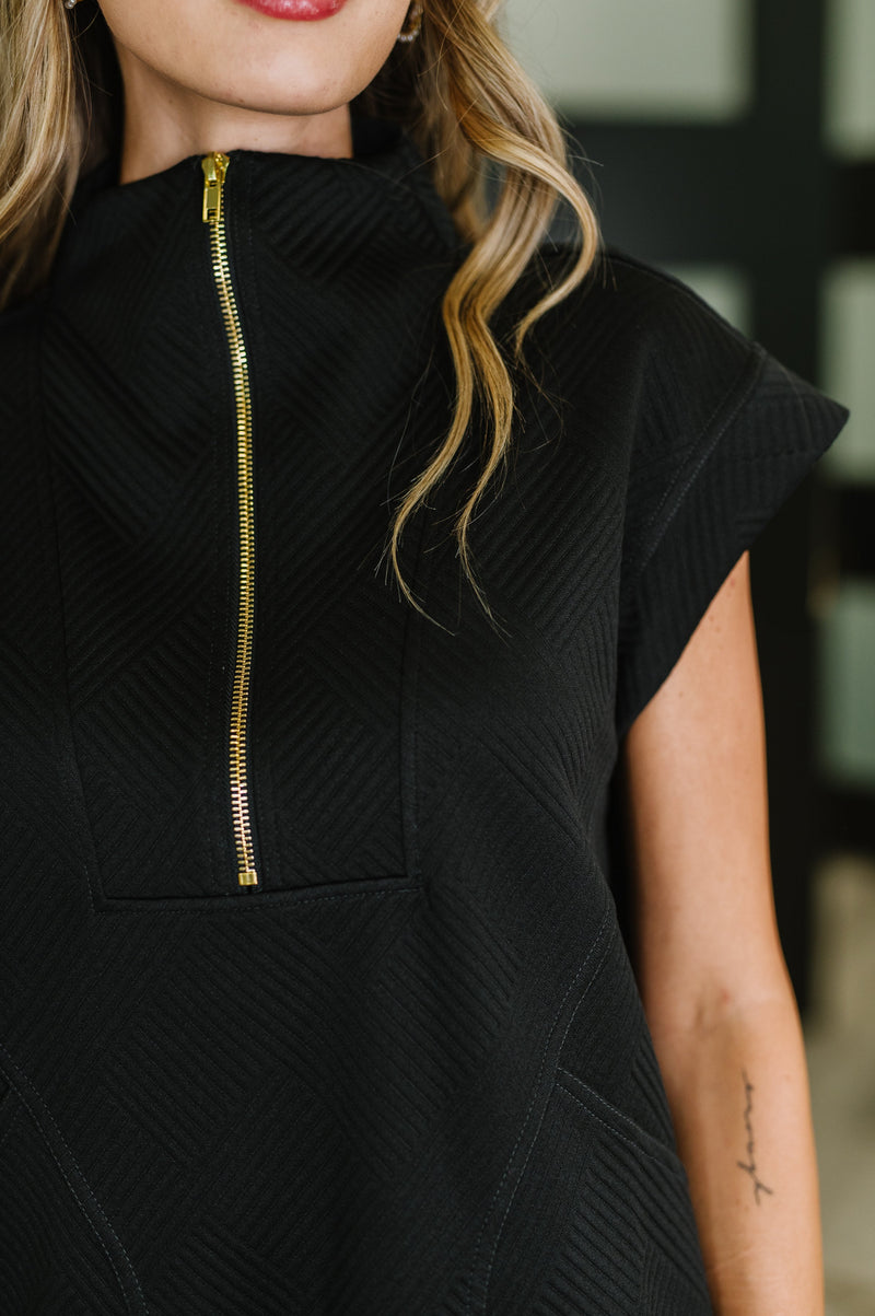 Hazel Blues® |  Easy Hustle High Neck Dress in Black