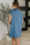 Hazel Blues® |  Easy Hustle High Neck Dress in Dusty Blue