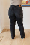 Hazel Blues® |  Eleanor High Rise Classic Straight Jeans in Washed Black