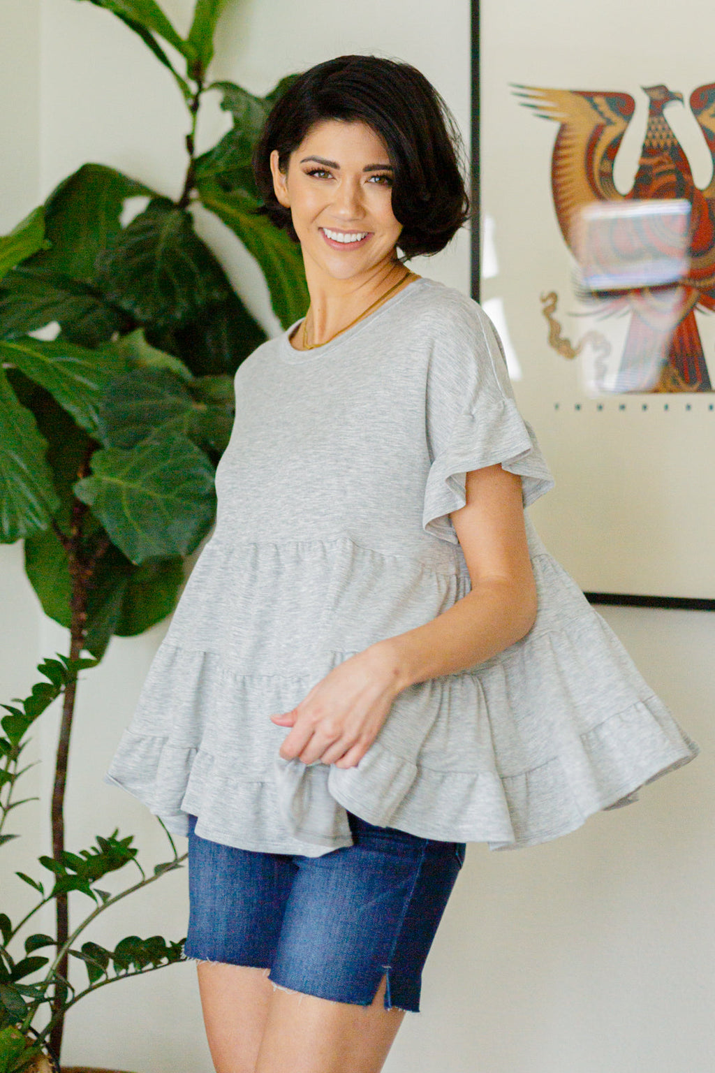 Hazel Blues® |  Endless Memories Tiered Babydoll Top