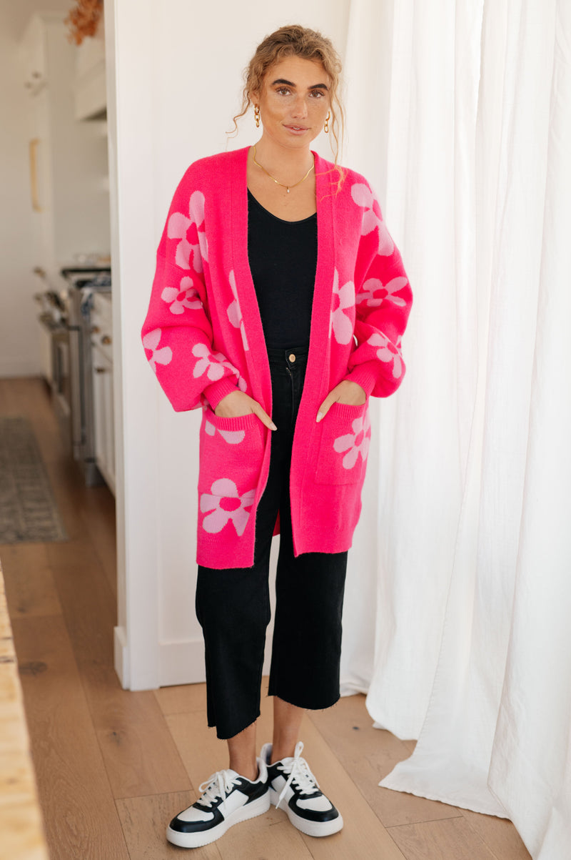 Hazel Blues® |  Enough Anyways Floral Cardigan in Pink