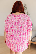Hazel Blues® |  Essential Blouse in Fuchsia and White Paisley