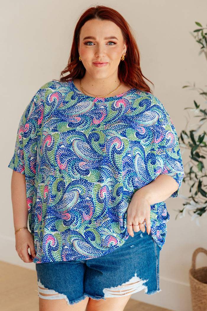 Hazel Blues® |  Essential Blouse in Painted Blue Mix