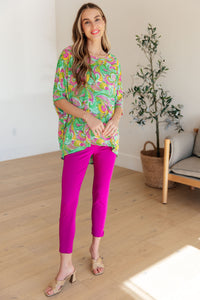 Hazel Blues® |  Essential Blouse in Painted Green and Pink