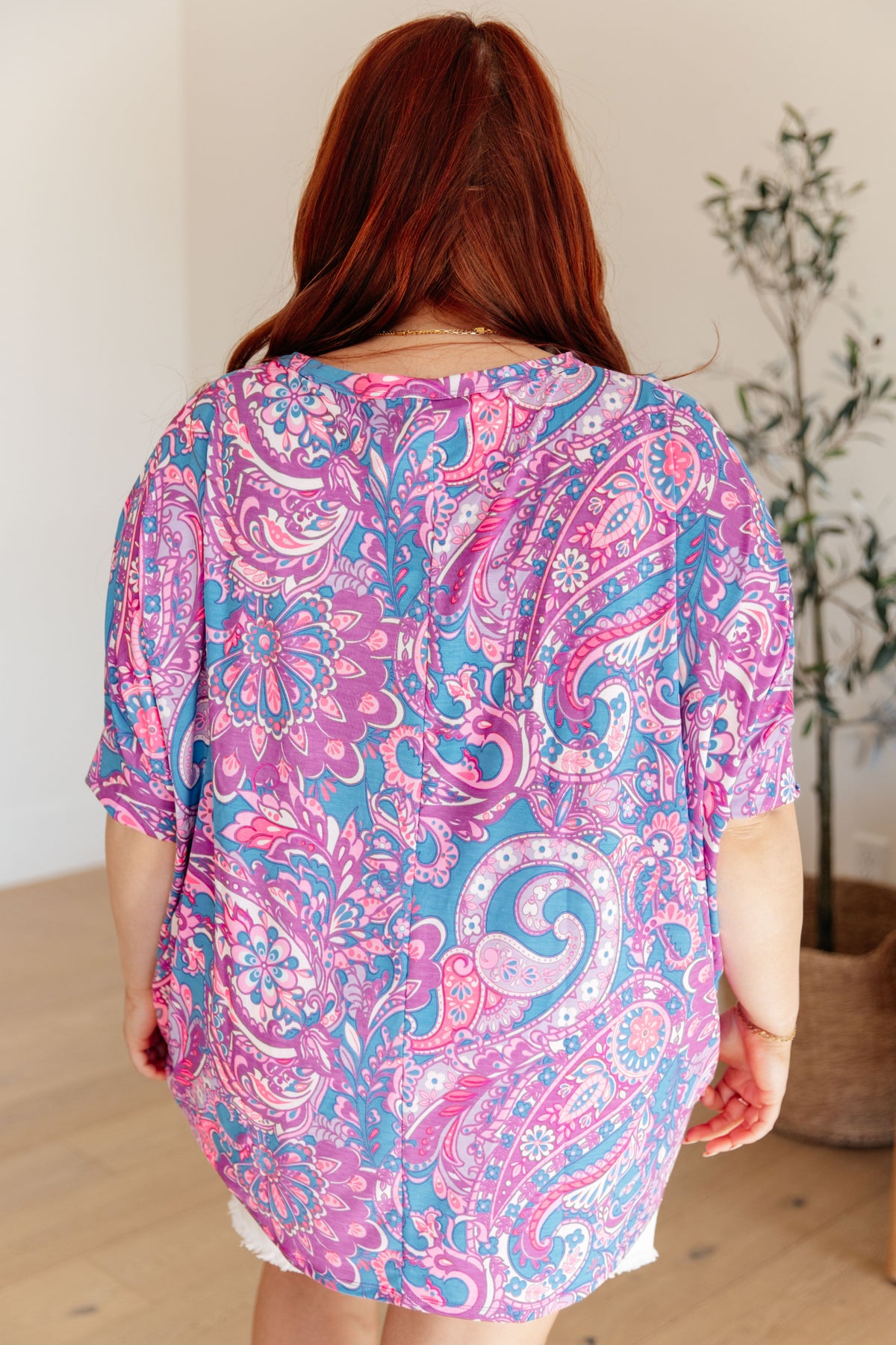 Hazel Blues® |  Essential Blouse in Purple Paisley