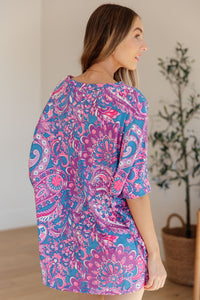 Hazel Blues® |  Essential Blouse in Purple Paisley