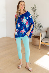 Hazel Blues® |  Essential Blouse in Royal and Pink Floral