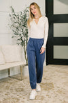 Hazel Blues® |  Every Second, Every Hour Jogger Bottoms in Blue Indigo